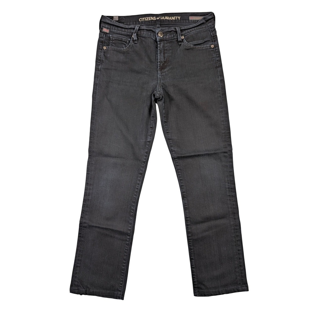 Citizens of Humanity Elson Medium Rise Straight Leg Womens Jeans Black 26